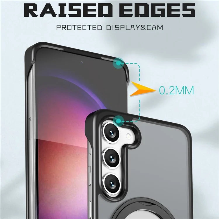 For Samsung Galaxy S23+ Magnetic Phone Case TPU+Acrylic Frameless Cover