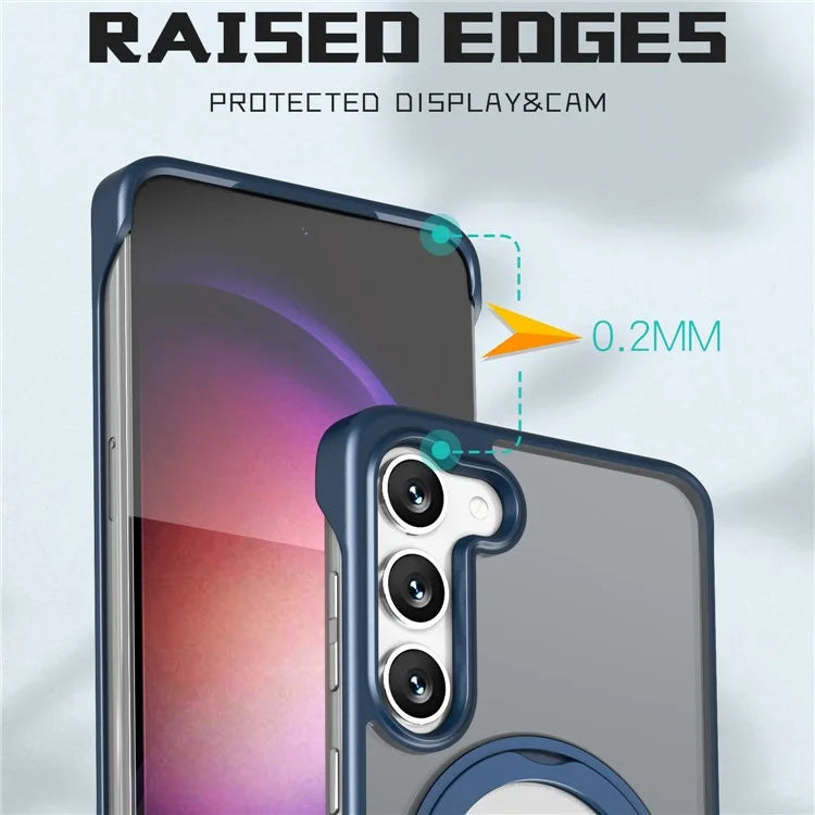 For Samsung Galaxy S23+ Magnetic Phone Case TPU+Acrylic Frameless Cover