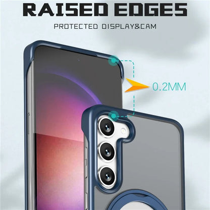 For Samsung Galaxy S23+ Magnetic Phone Case TPU+Acrylic Frameless Cover