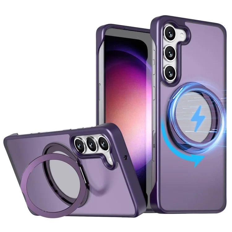 For Samsung Galaxy S23+ Magnetic Phone Case TPU+Acrylic Frameless Cover