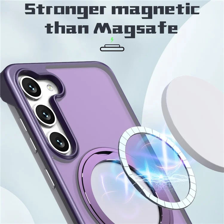 For Samsung Galaxy S23+ Magnetic Phone Case TPU+Acrylic Frameless Cover