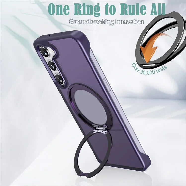 For Samsung Galaxy S23+ Magnetic Phone Case TPU+Acrylic Frameless Cover