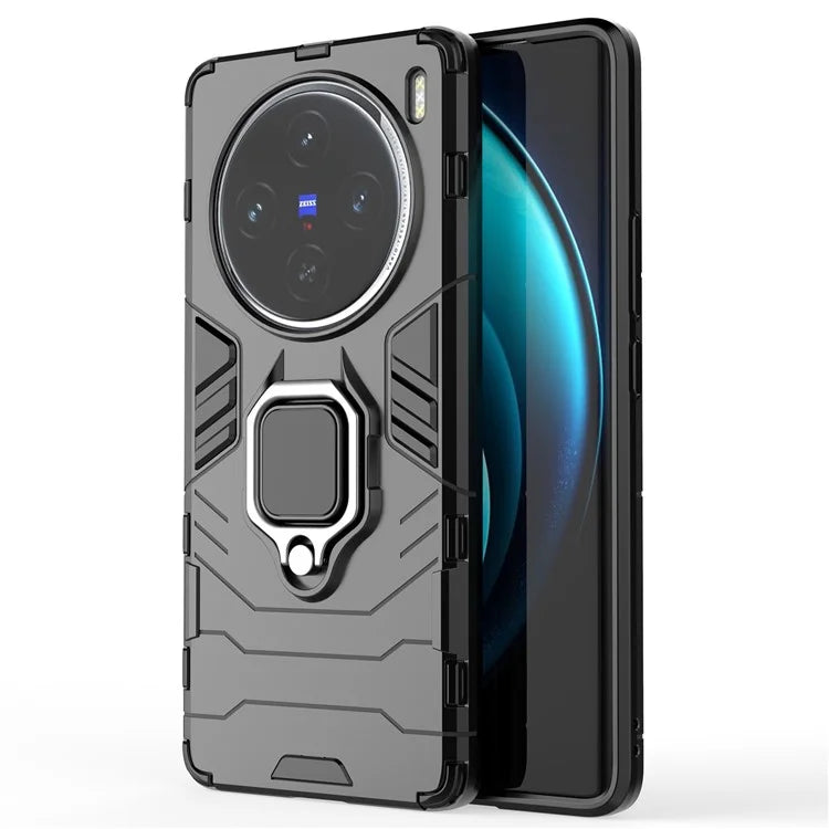 For vivo X100 5G Case Anti-Scratch PC+TPU Phone Cover with Kickstand