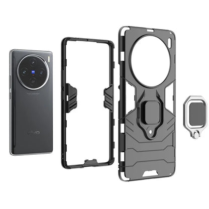 For vivo X100 5G Case Anti-Scratch PC+TPU Phone Cover with Kickstand