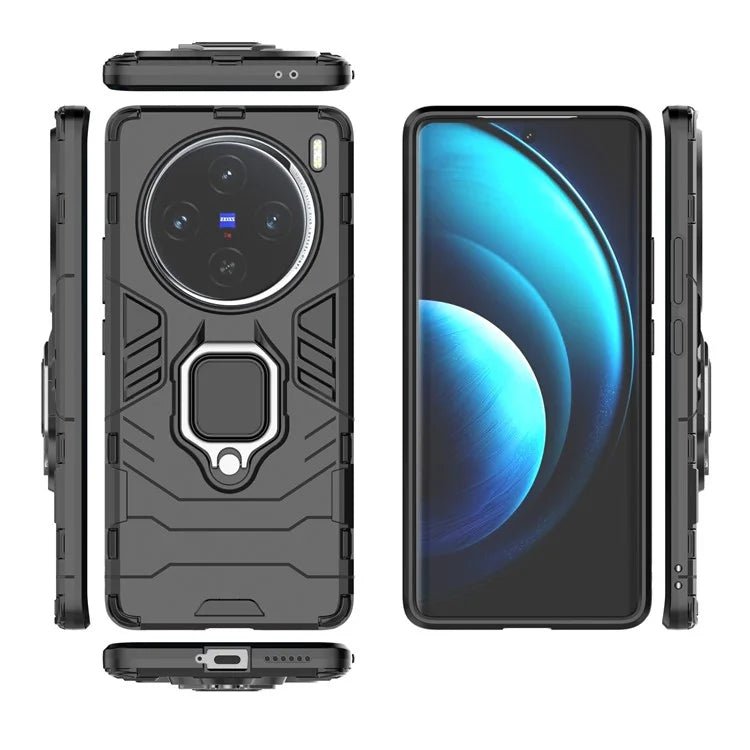 For vivo X100 5G Case Anti-Scratch PC+TPU Phone Cover with Kickstand