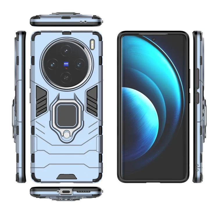 For vivo X100 5G Case Anti-Scratch PC+TPU Phone Cover with Kickstand