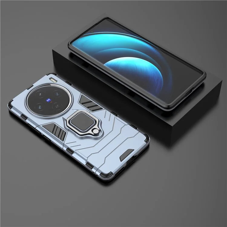 For vivo X100 5G Case Anti-Scratch PC+TPU Phone Cover with Kickstand