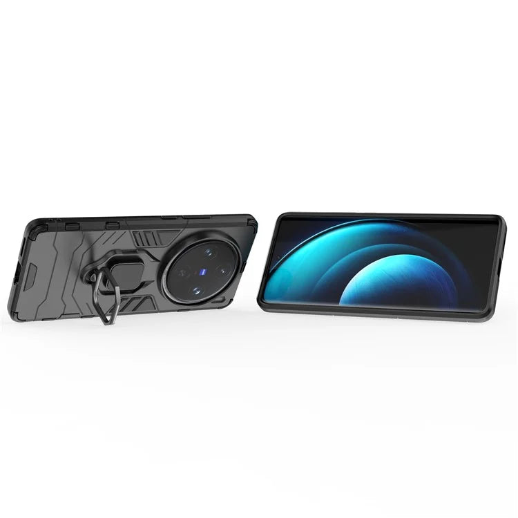 For vivo X100 Pro 5G Case Anti-fall Kickstand PC+TPU Phone Shell