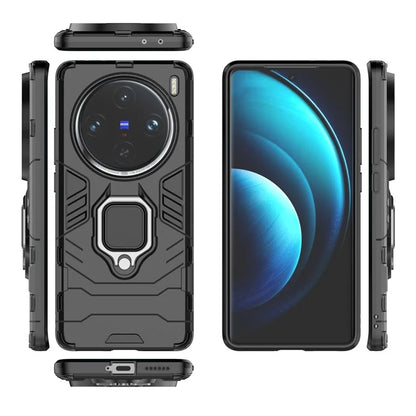 For vivo X100 Pro 5G Case Anti-fall Kickstand PC+TPU Phone Shell