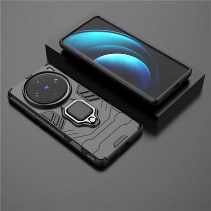 For vivo X100 Pro 5G Case Anti-fall Kickstand PC+TPU Phone Shell