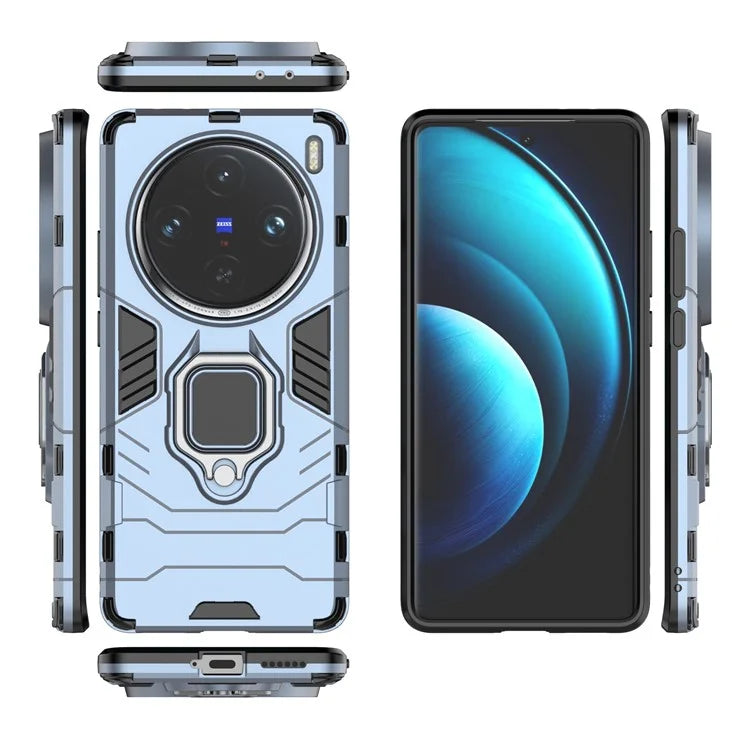 For vivo X100 Pro 5G Case Anti-fall Kickstand PC+TPU Phone Shell
