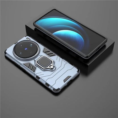 For vivo X100 Pro 5G Case Anti-fall Kickstand PC+TPU Phone Shell