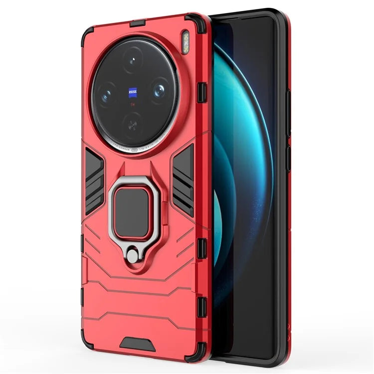 For vivo X100 Pro 5G Case Anti-fall Kickstand PC+TPU Phone Shell