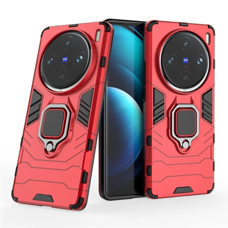 For vivo X100 Pro 5G Case Anti-fall Kickstand PC+TPU Phone Shell