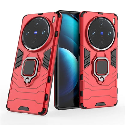 For vivo X100 Pro 5G Case Anti-fall Kickstand PC+TPU Phone Shell
