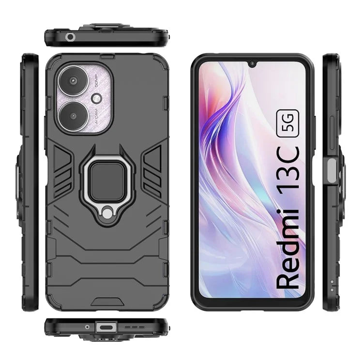 For Xiaomi Redmi 13C 4G / Poco C65 4G Case Anti-drop Ring Kickstand Smart Phone Cover