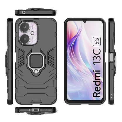 For Xiaomi Redmi 13C 4G / Poco C65 4G Case Anti-drop Ring Kickstand Smart Phone Cover