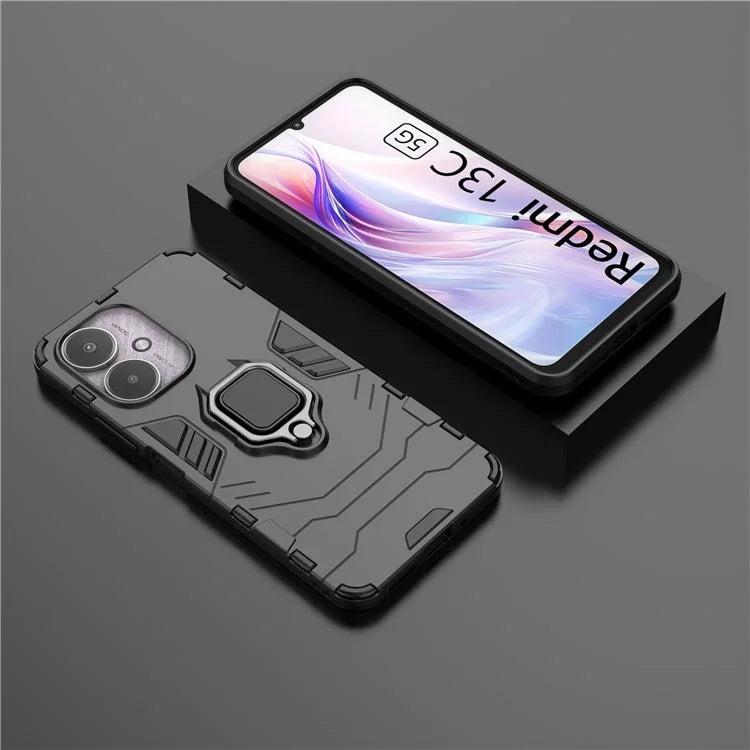 For Xiaomi Redmi 13C 4G / Poco C65 4G Case Anti-drop Ring Kickstand Smart Phone Cover