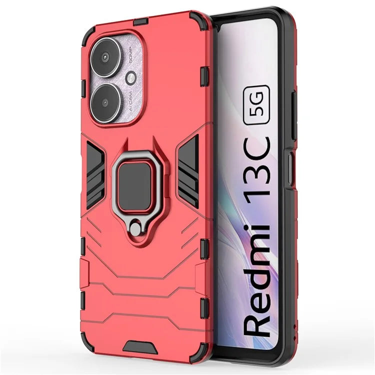 For Xiaomi Redmi 13C 4G / Poco C65 4G Case Anti-drop Ring Kickstand Smart Phone Cover