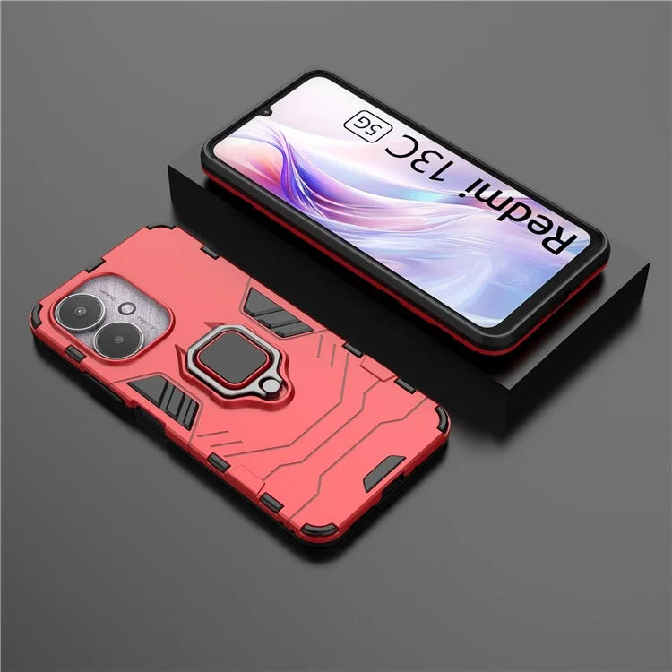 For Xiaomi Redmi 13C 4G / Poco C65 4G Case Anti-drop Ring Kickstand Smart Phone Cover