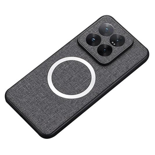For Xiaomi 14 Case Slim TPU+Cloth Smartphone Cover Compatible with MagSafe
