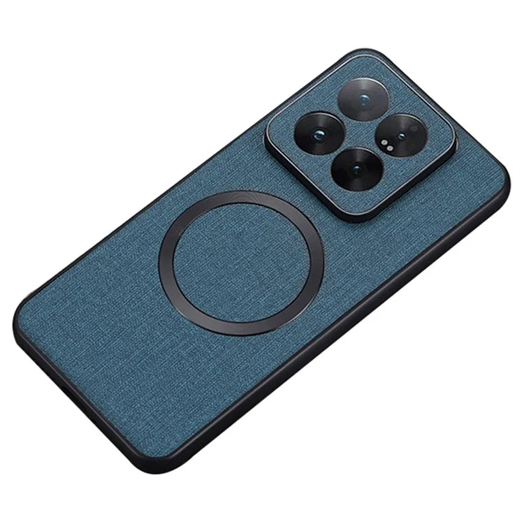 For Xiaomi 14 Case Slim TPU+Cloth Smartphone Cover Compatible with MagSafe