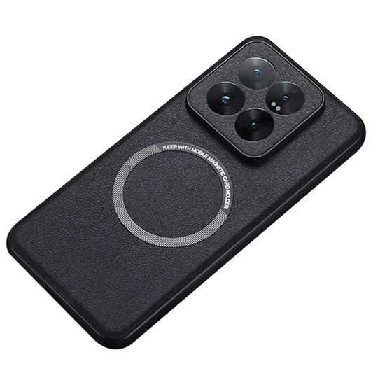 For Xiaomi 14 Case Compatible with MagSafe PU Leather+TPU Cell Phone Cover