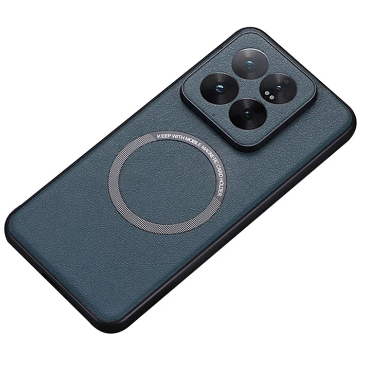 For Xiaomi 14 Case Compatible with MagSafe PU Leather+TPU Cell Phone Cover