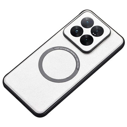 For Xiaomi 14 Case Compatible with MagSafe PU Leather+TPU Cell Phone Cover