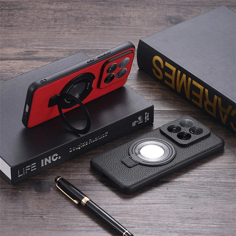 For Xiaomi 14 Case Magnetic Leather+TPU Phone Cover