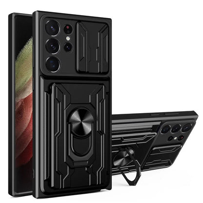 For Samsung Galaxy S24 Ultra Case Slide Lens Protection PC+TPU Phone Cover