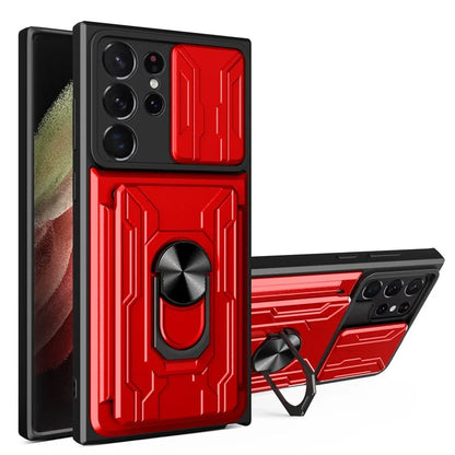 For Samsung Galaxy S24 Ultra Case Slide Lens Protection PC+TPU Phone Cover