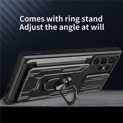 For Samsung Galaxy S24 Ultra Case Slide Lens Protection PC+TPU Phone Cover