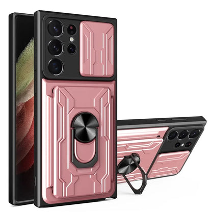 For Samsung Galaxy S24 Ultra Case Slide Lens Protection PC+TPU Phone Cover