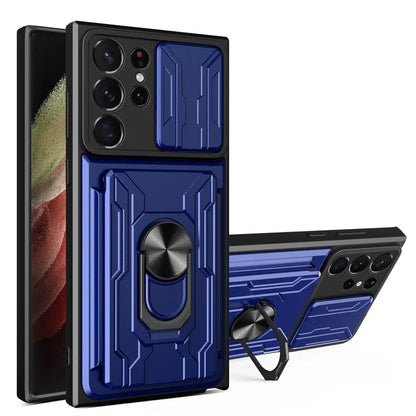 For Samsung Galaxy S24 Ultra Case Slide Lens Protection PC+TPU Phone Cover