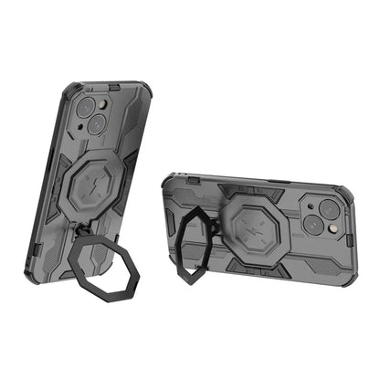 For iPhone 15 Ring Kickstand Cover Hybrid Hard PC Soft TPU Shockproof Phone Case