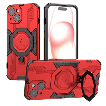 For iPhone 15 Ring Kickstand Cover Hybrid Hard PC Soft TPU Shockproof Phone Case