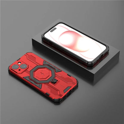 For iPhone 15 Ring Kickstand Cover Hybrid Hard PC Soft TPU Shockproof Phone Case