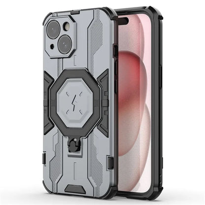 For iPhone 15 Ring Kickstand Cover Hybrid Hard PC Soft TPU Shockproof Phone Case