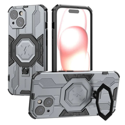 For iPhone 15 Ring Kickstand Cover Hybrid Hard PC Soft TPU Shockproof Phone Case