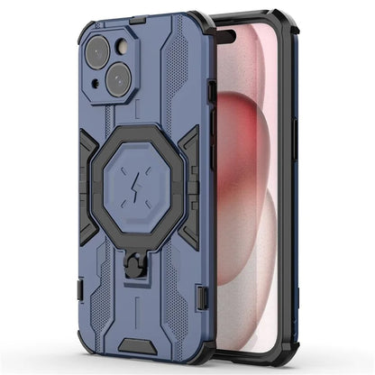 For iPhone 15 Ring Kickstand Cover Hybrid Hard PC Soft TPU Shockproof Phone Case