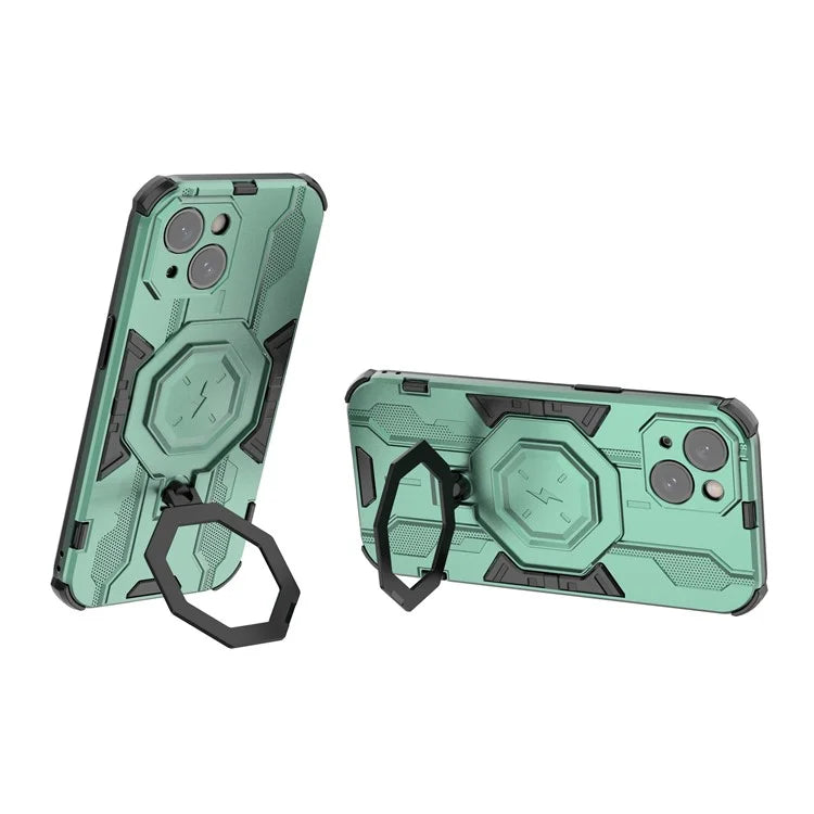 For iPhone 15 Ring Kickstand Cover Hybrid Hard PC Soft TPU Shockproof Phone Case