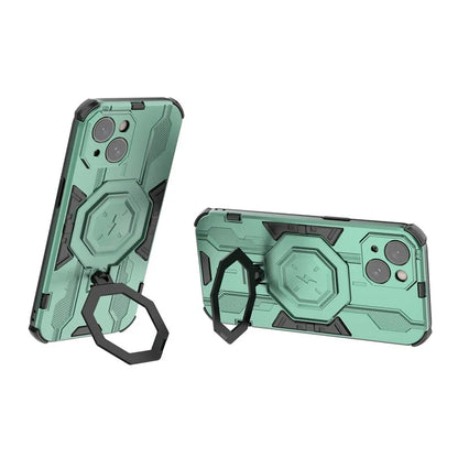 For iPhone 15 Ring Kickstand Cover Hybrid Hard PC Soft TPU Shockproof Phone Case