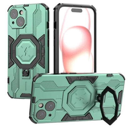 For iPhone 15 Ring Kickstand Cover Hybrid Hard PC Soft TPU Shockproof Phone Case