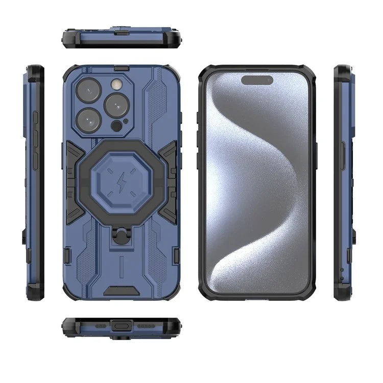 For iPhone 15 Pro Max Phone Cover Ring Holder Kickstand Protective Case