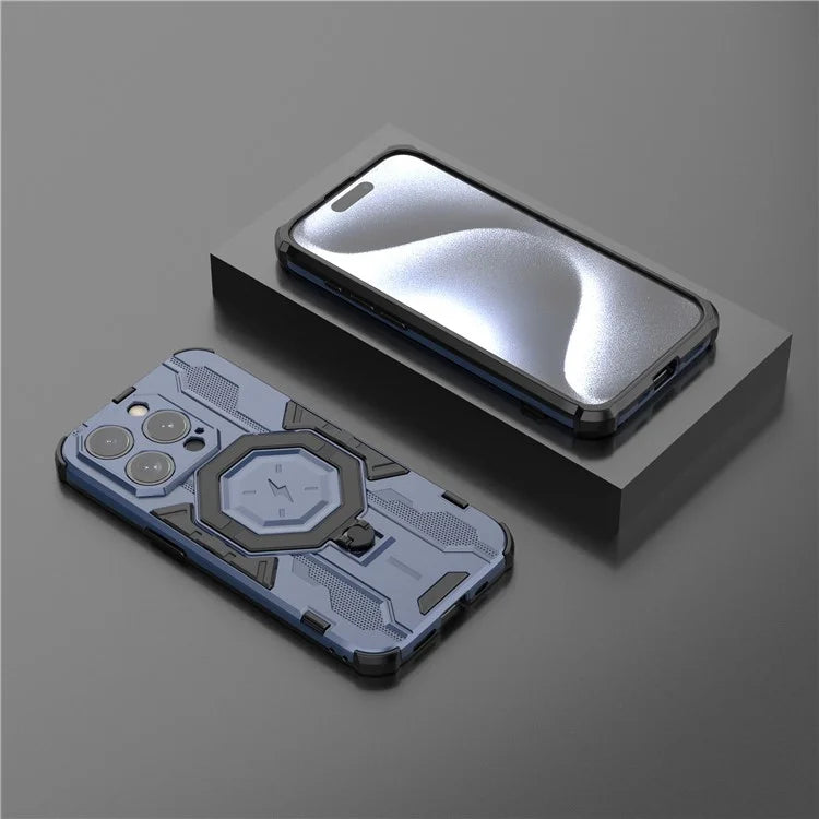 For iPhone 15 Pro Max Phone Cover Ring Holder Kickstand Protective Case