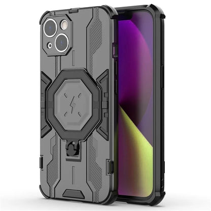 For iPhone 14 PC+TPU Phone Case Ring Kickstand Protective Cover