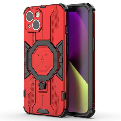 For iPhone 14 PC+TPU Phone Case Ring Kickstand Protective Cover