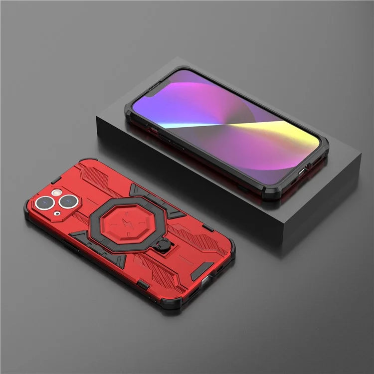 For iPhone 14 PC+TPU Phone Case Ring Kickstand Protective Cover