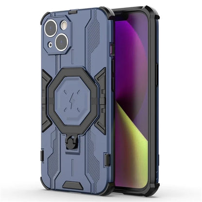 For iPhone 14 PC+TPU Phone Case Ring Kickstand Protective Cover